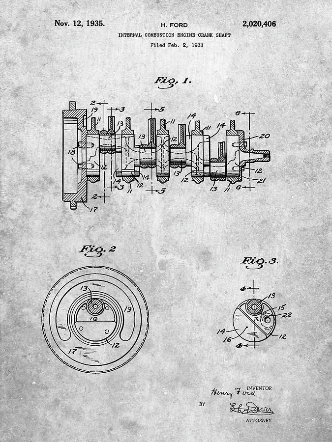 Patents Digital Art - Pp771-slate Combustion Engine Crank Shaft 1933 Poster by Cole Borders