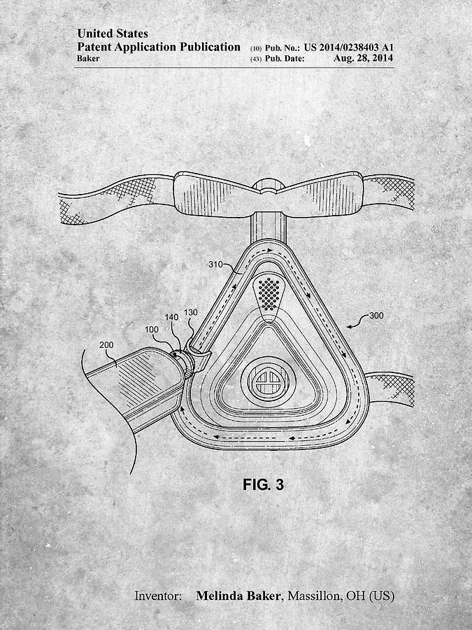Patents Digital Art - Pp775-slate Cpap Mask Patent Poster by Cole Borders