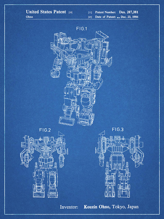 Patents Digital Art - Pp780-blueprint Devastator Transformer Patent Poster by Cole Borders