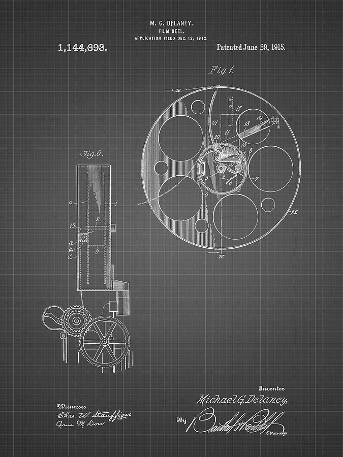 Pp807-black Grid Film Reel 1915 Patent Poster Digital Art by Cole ...