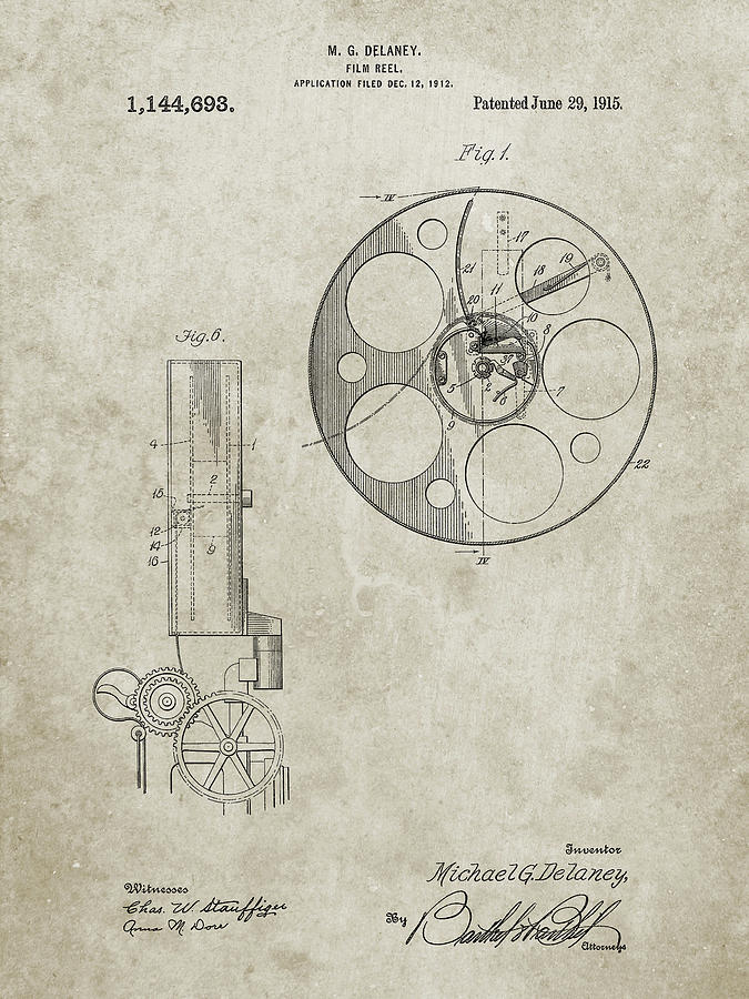 Pp807-sandstone Film Reel 1915 Patent Poster Digital Art by Cole ...