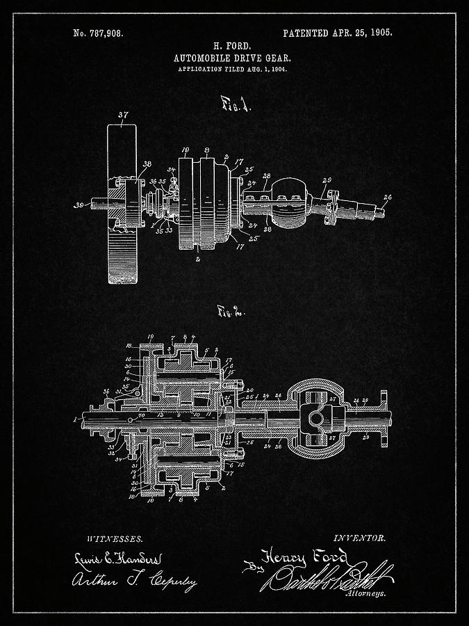 Pp840-vintage Black Ford Drive Gear Patent Art Digital Art by Cole Borders Pp840-vintage Black Ford Drive Gear Patent Art Digital Art by Cole Borders