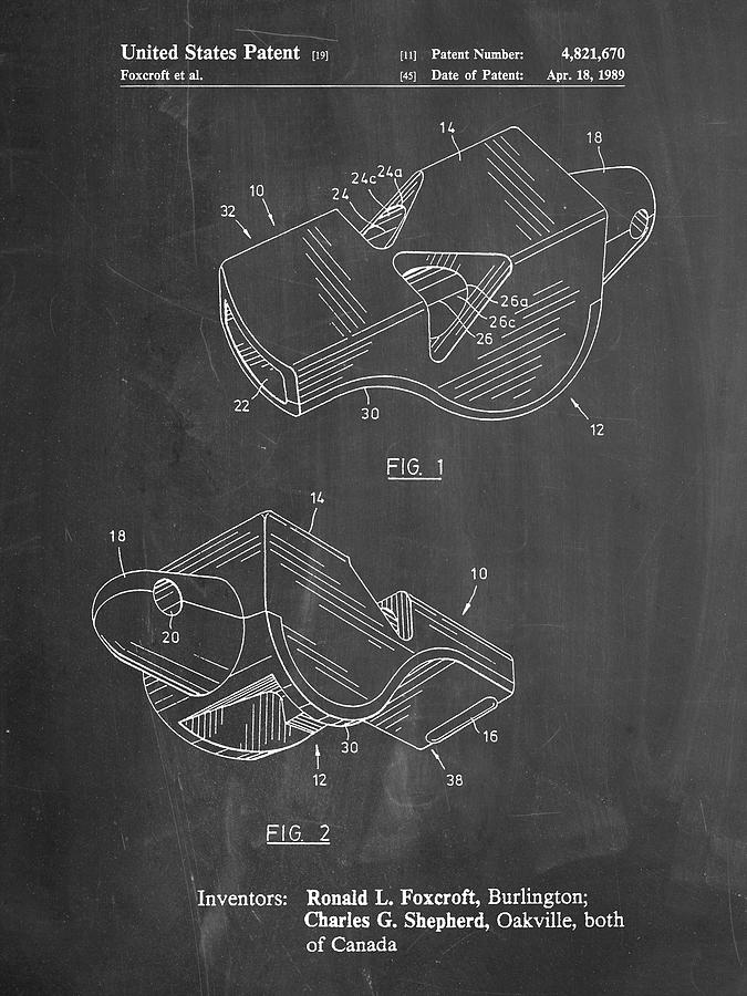 Whistle Digital Art - Pp851-chalkboard Fox 40 Coachs Whistle Patent Poster by Cole Borders