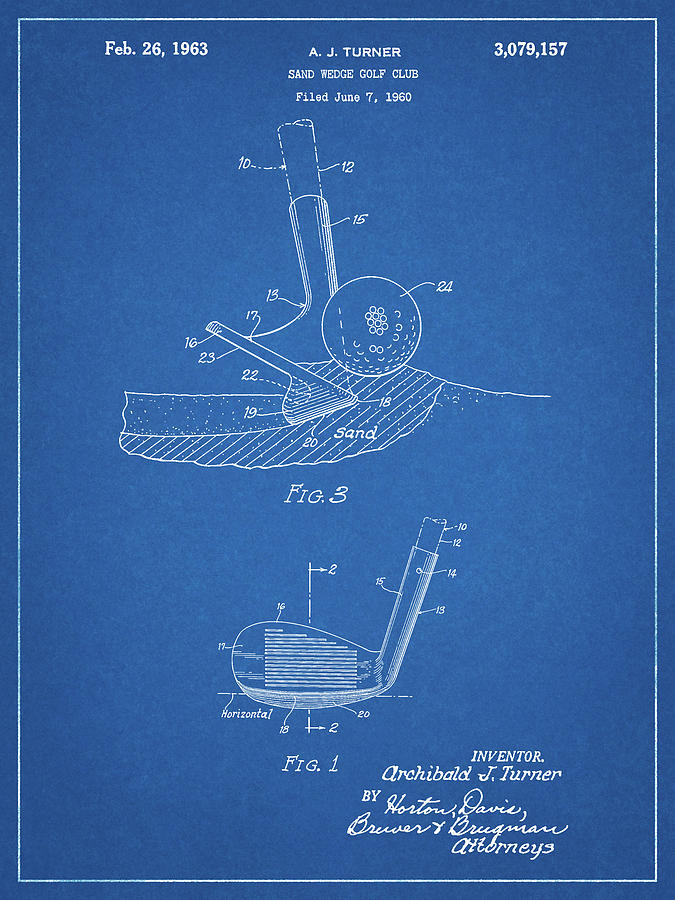 Golf Club Digital Art - Pp859-blueprint Golf Sand Wedge Patent Poster by Cole Borders