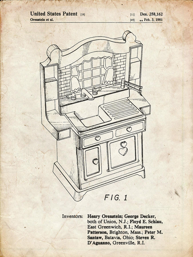 Patent Digital Art - Pp909-vintage Parchment Kids Kitchen Poster by Cole Borders
