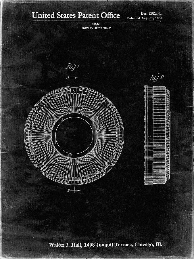 Pp912-black Grunge Kodak Carousel Patent Poster Photograph by Cole Borders