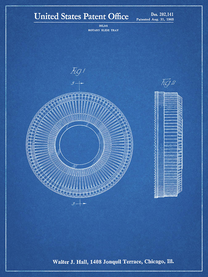 Pp912-blueprint Kodak Carousel Patent Poster Photograph by Cole Borders