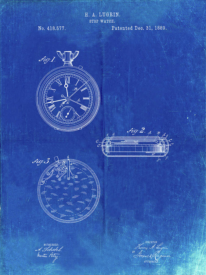 1886 Bachner Stop Watch Blueprint Patent Print Tapestry by Greg Edwards -  Fine Art America