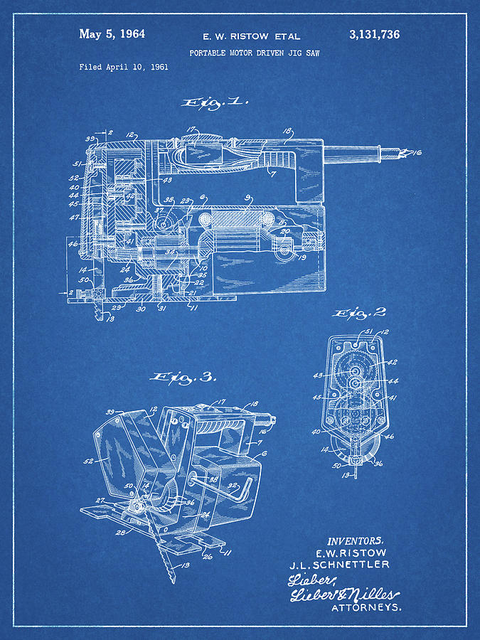 Pp957-blueprint Milwaukee Portable Jig Saw Patent Poster Digital Art by ...