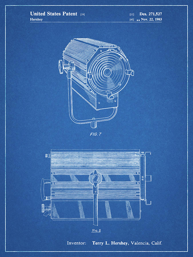 Theatre Lights Digital Art - Pp961-blueprint Mole-richardson Film Light Patent Poster by Cole Borders