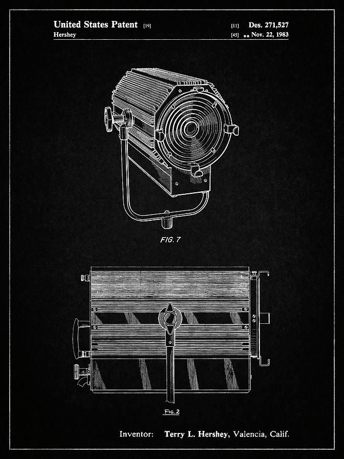 Theatre Lights Digital Art - Pp961-vintage Black Mole-richardson Film Light Patent Poster by Cole Borders