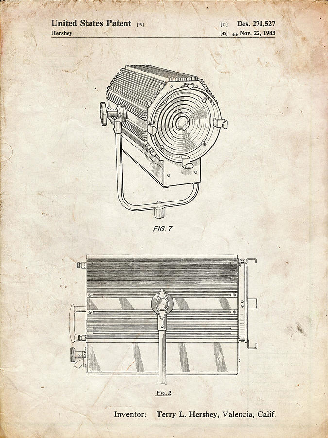 Theatre Lights Digital Art - Pp961-vintage Parchment Mole-richardson Film Light Patent Poster by Cole Borders