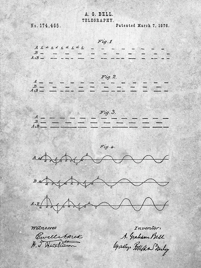 Morse Code Digital Art - Pp962-slate Morse Code Patent Poster by Cole Borders