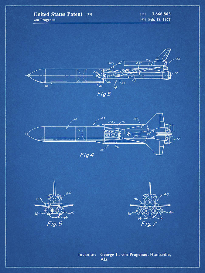 Patent Digital Art - Pp969-blueprint Nail Gun Poster by Cole Borders