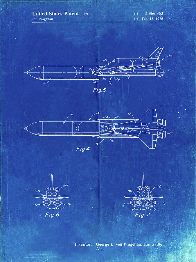 Patent Digital Art - Pp969-faded Blueprint Nail Gun Poster by Cole Borders