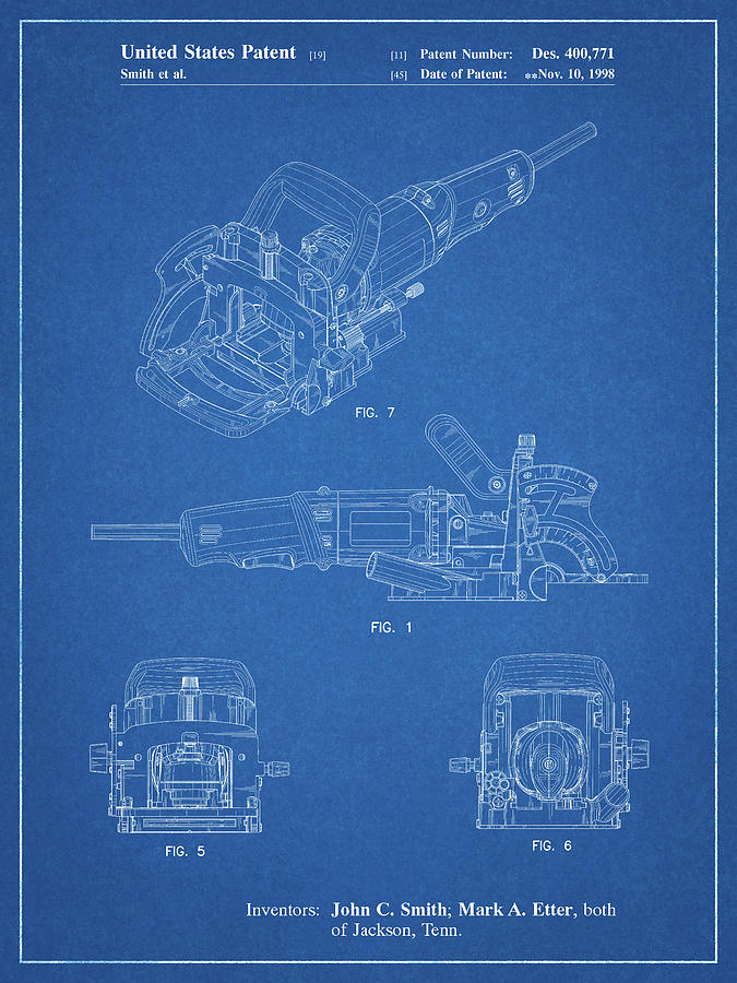 Tool Digital Art - Pp989-blueprint Plate Joiner Patent Poster by Cole Borders