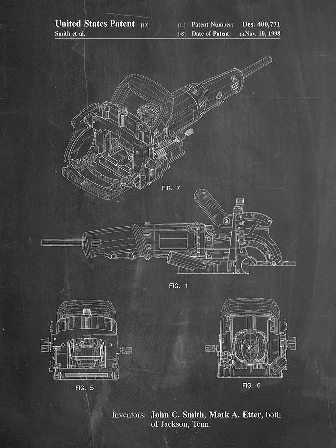 Tool Digital Art - Pp989-chalkboard Plate Joiner Patent Poster by Cole Borders