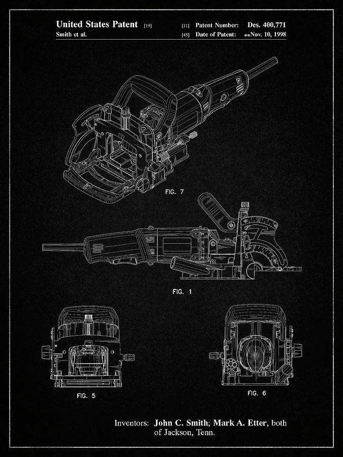 Tool Digital Art - Pp989-vintage Black Plate Joiner Patent Poster by Cole Borders