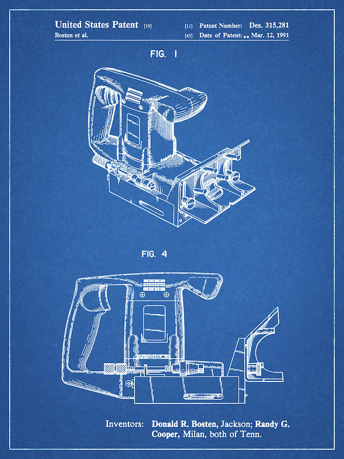 Tool Digital Art - Pp990-blueprint Plate Joiner Poster by Cole Borders