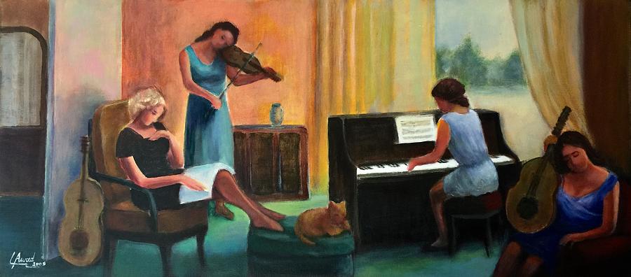 Practice before the show  Painting by Laila Awad Jamaleldin