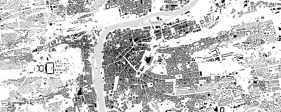 Prague building map Digital Art by Christian Pauschert
