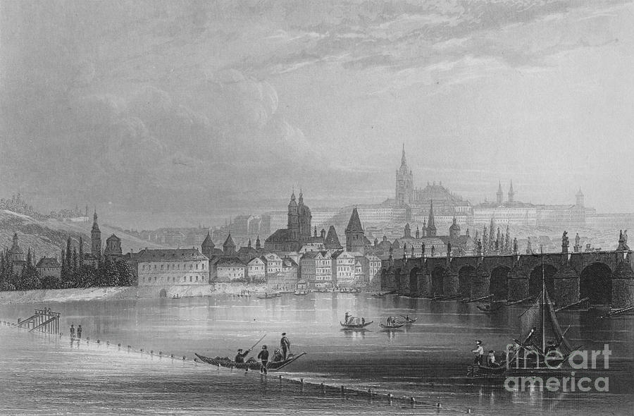 Prague, Circa 1850 Drawing by Print Collector