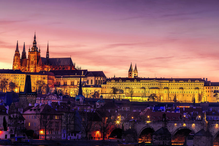 Castle Photograph - Prague Lights by Andrew Soundarajan