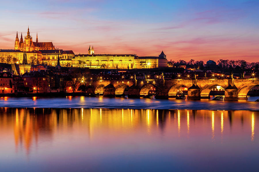 Castle Photograph - Prague Reflections by Andrew Soundarajan