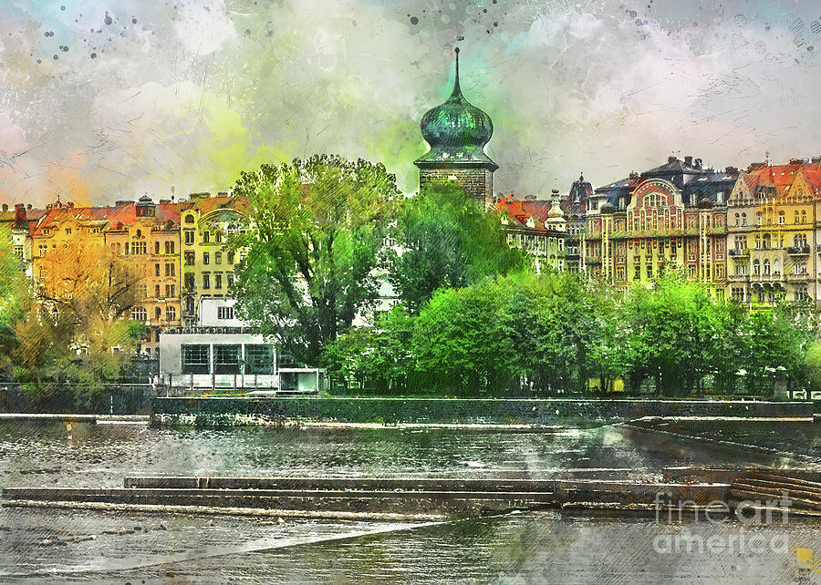 Praha city art Digital Art by Justyna Jaszke JBJart