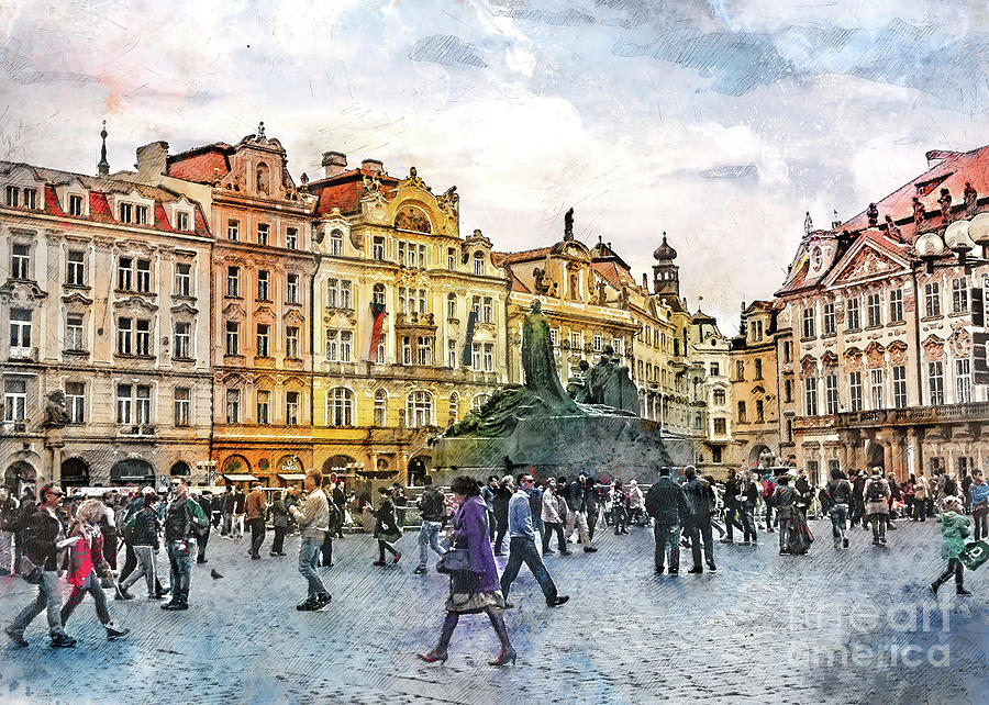 Praha city arte Digital Art by Justyna Jaszke JBJart
