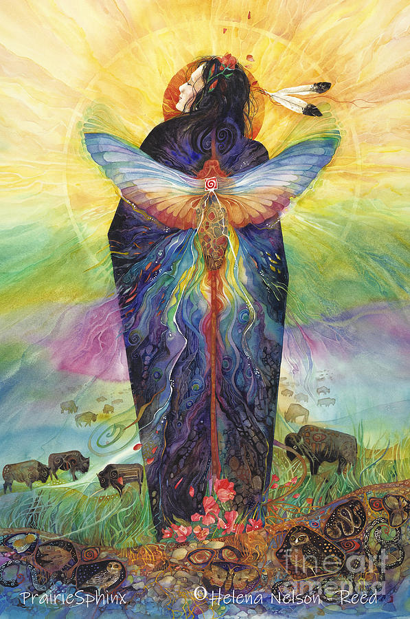 Earth Woman Painting - Prairie Sphinx by Helena Nelson - Reed