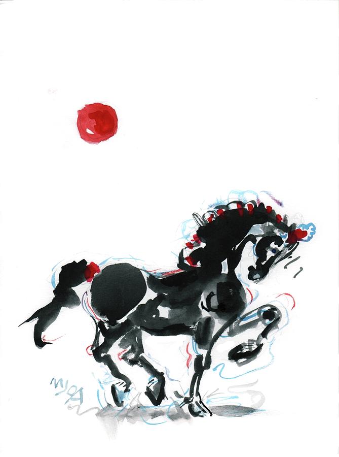 Prancing horse Painting by Mary Armstrong