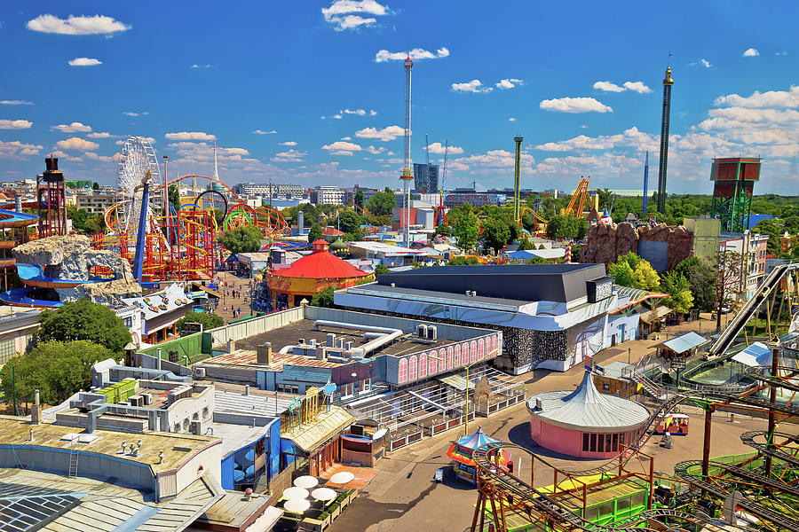 Prater amusement park in Vienna aerial view Photograph by Brch Photography