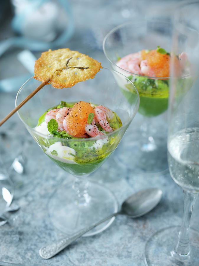 Prawn Cocktails With Parmesan Lollipops Photograph by Lina Eriksson