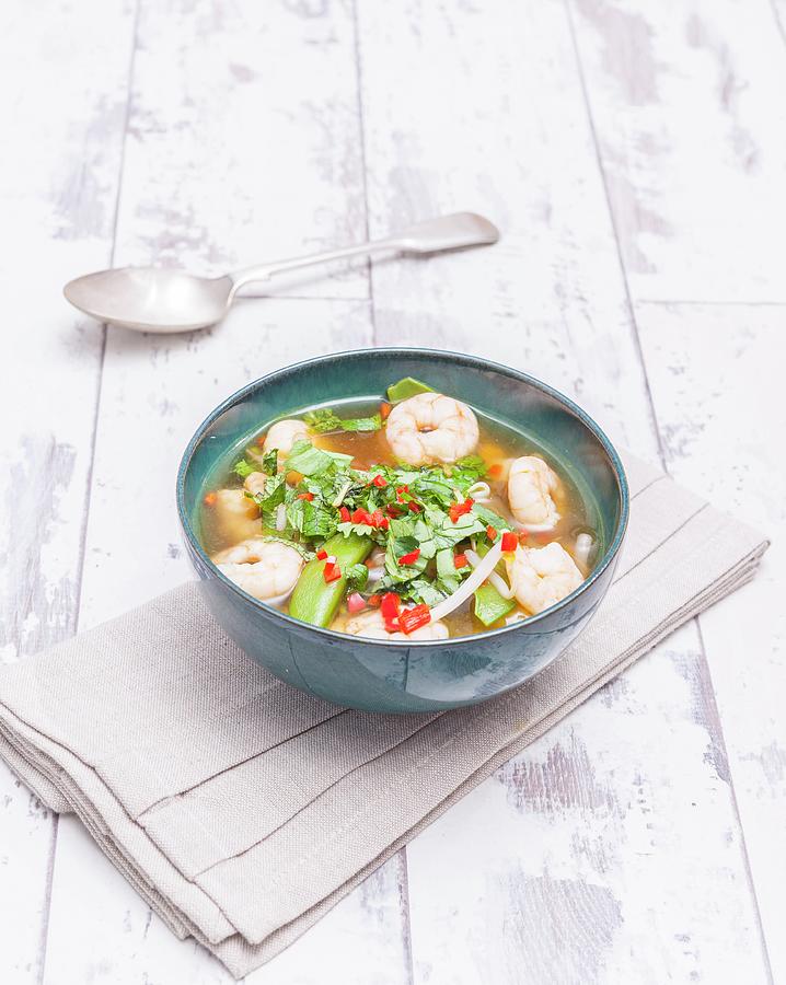 Prawn Soup With Coriander asia Photograph by The Studio Collection