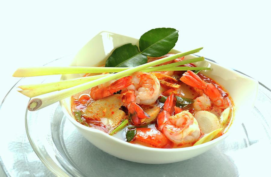 Prawn Soup With Lemongrass thailand Photograph by Kaktusfactory