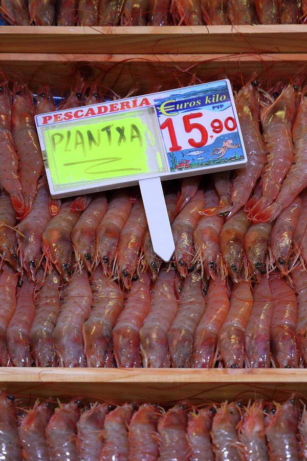 Prawns At The Fish Market In Bilbao, Basque Country, Spain Photograph by Rainer Grosskopf
