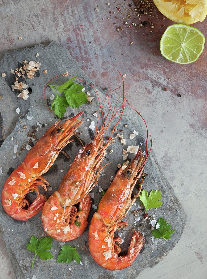 Prawns With Sea Salt And Parsley Photograph by Isolda Delgado Mora