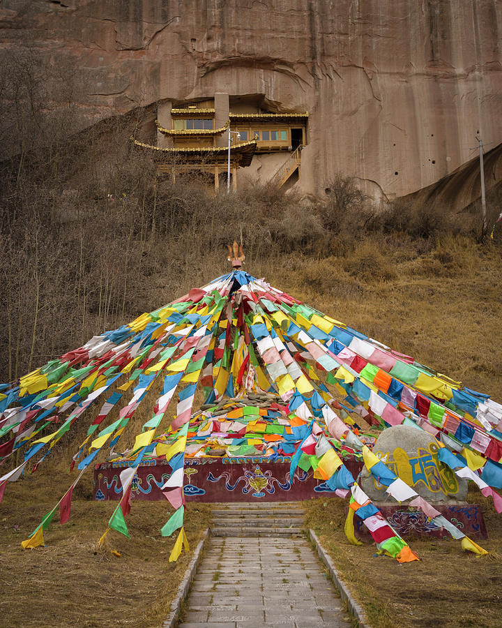 Prayer Flags Mati Si Zhangye Gansu China Photograph by Adam Rainoff