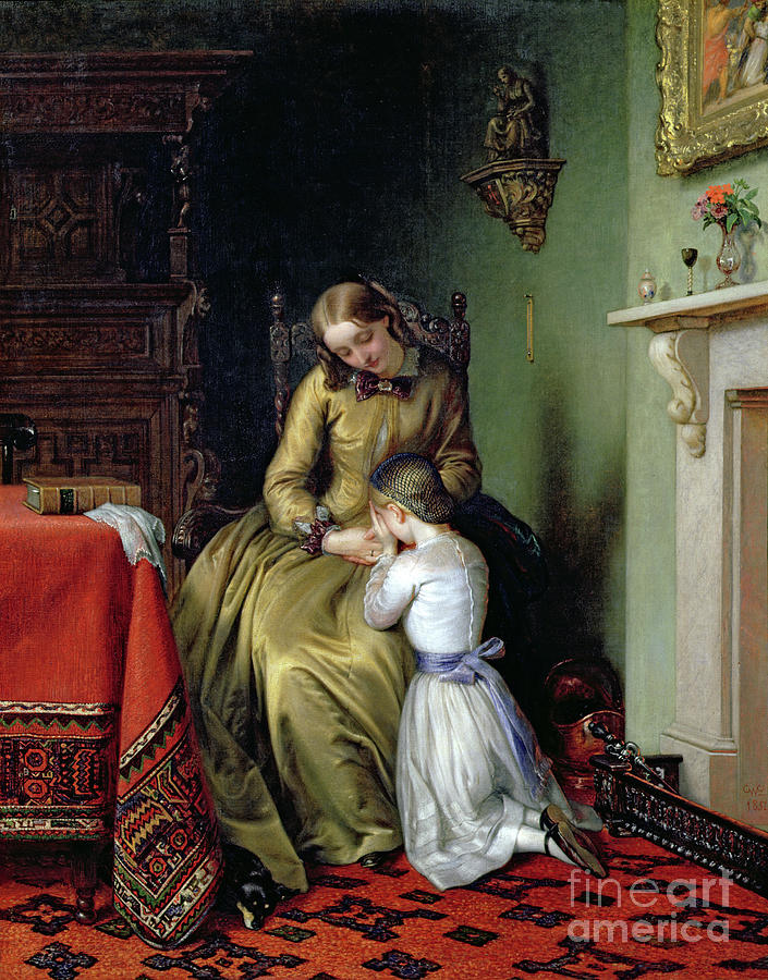 Prayertime, 1854 Painting by Charles West Cope