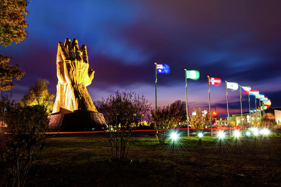 Praying Hands of ORU at Dusk Photograph by Gregory Ballos
