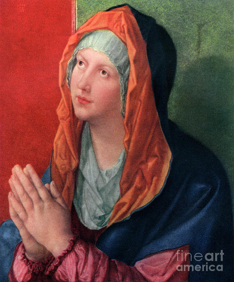 Praying Mary, 1518, 1936. Artist Drawing by Print Collector