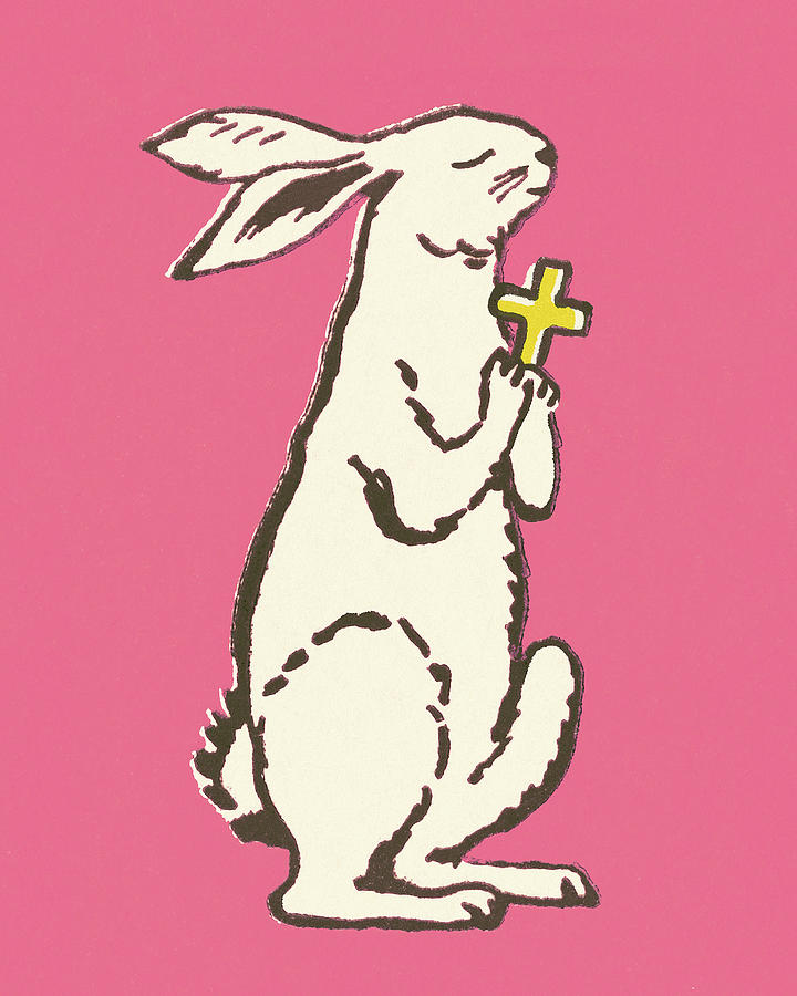Easter Drawing - Praying Rabbit by CSA Images
