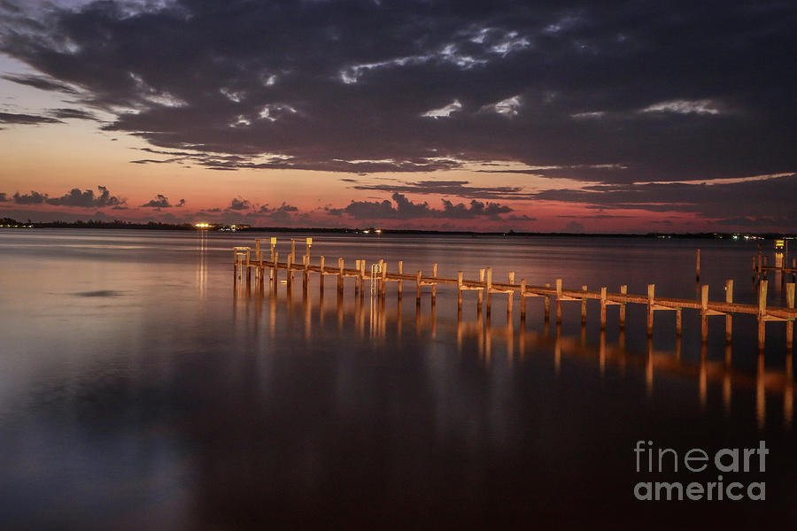 Pre-Dawn Pier Glow Photograph by Tom Claud