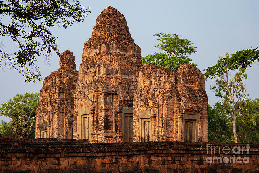 Pre Rup Temple and Wall Photograph by Bob Phillips