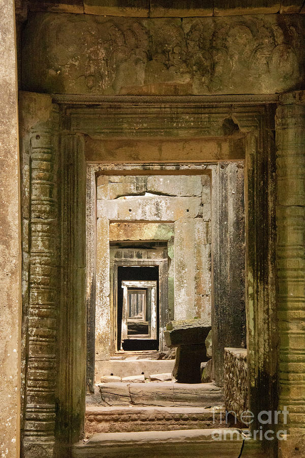 Preah Khan Temple Door and More Doors Photograph by Bob Phillips