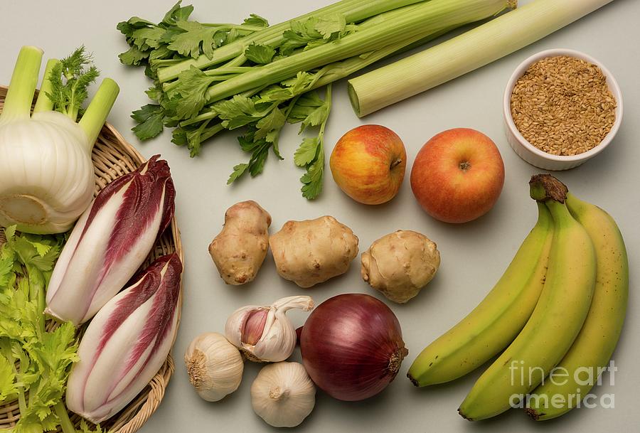 Prebiotic Foods Supporting The Microbiome Photograph by Sheila Terry/science Photo Library