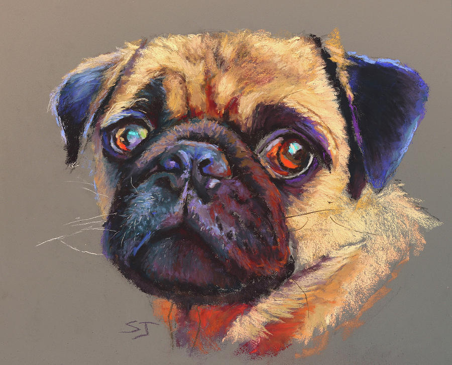 Precious Pug Painting by Susan Jenkins