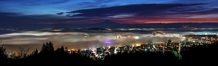 Predawn Portland Photograph by Wes and Dotty Weber
