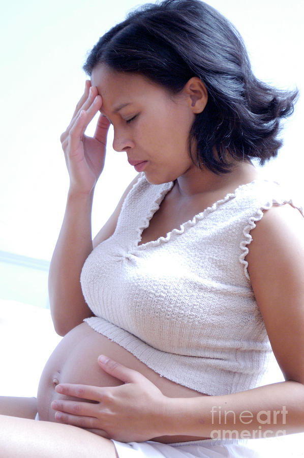 Pregnant Woman With A Headache Photograph by Aj Photo/science Photo Library